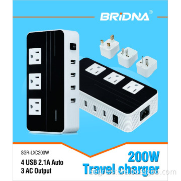 OEM 200W Voltage Converter International Travel Power Converter 90-260V to 110V with 8.4A USB Charging Ports